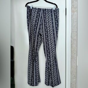 Stylish Black and White Patterned Women's Pants